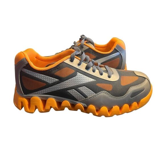 Reebok woman’s 10.5 orange silver zig pulse work athletic shoe composite toe - Picture 1 of 9